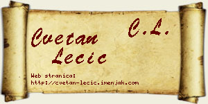 Cvetan Lečić vizit kartica